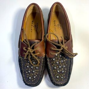 Ariat Gypsy Soule Rockin Gypsy Studded Women’s 7.5 Leather Loafers Denim Brown